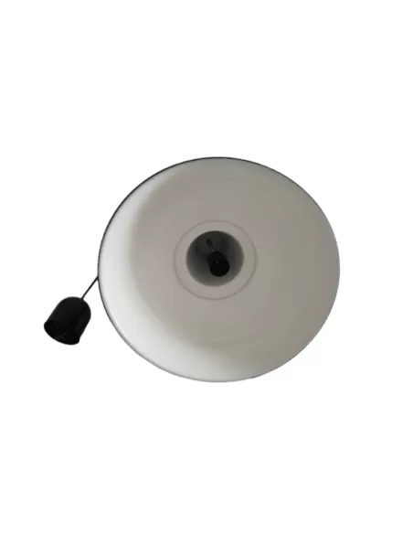 Elleluce suspension lamp with black Chinese hat, diameter 40 cm, cable and E27 rosette, white interior